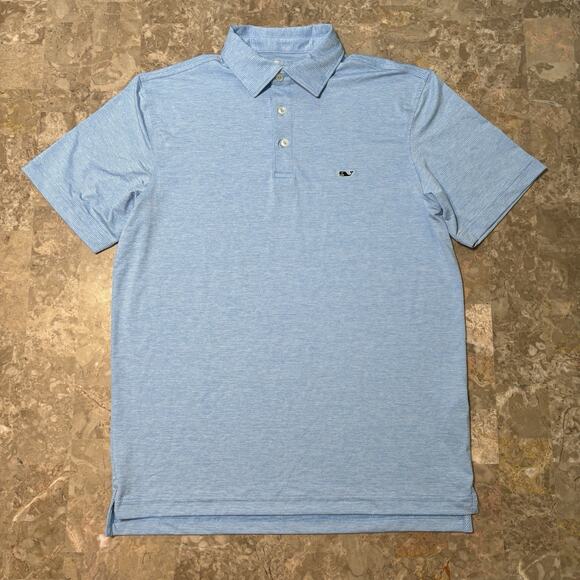 Vineyard Vines Polo Shirt Mens Small Blue On The Go Sankaty OTG Golf Stretch - Picture 2 of 9